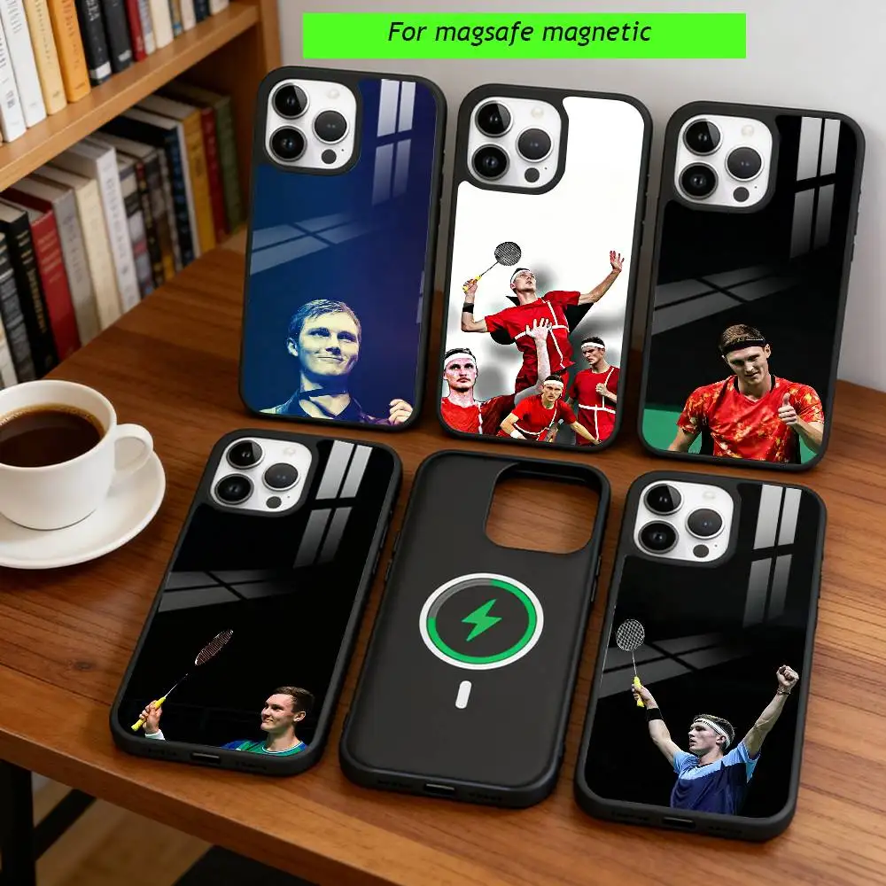 

V-Viktor Axelsen Phone Case For iPhone17,16,15,14,13,12,11 Plus,Pro Magnetic with Magsafe Wireless Charging