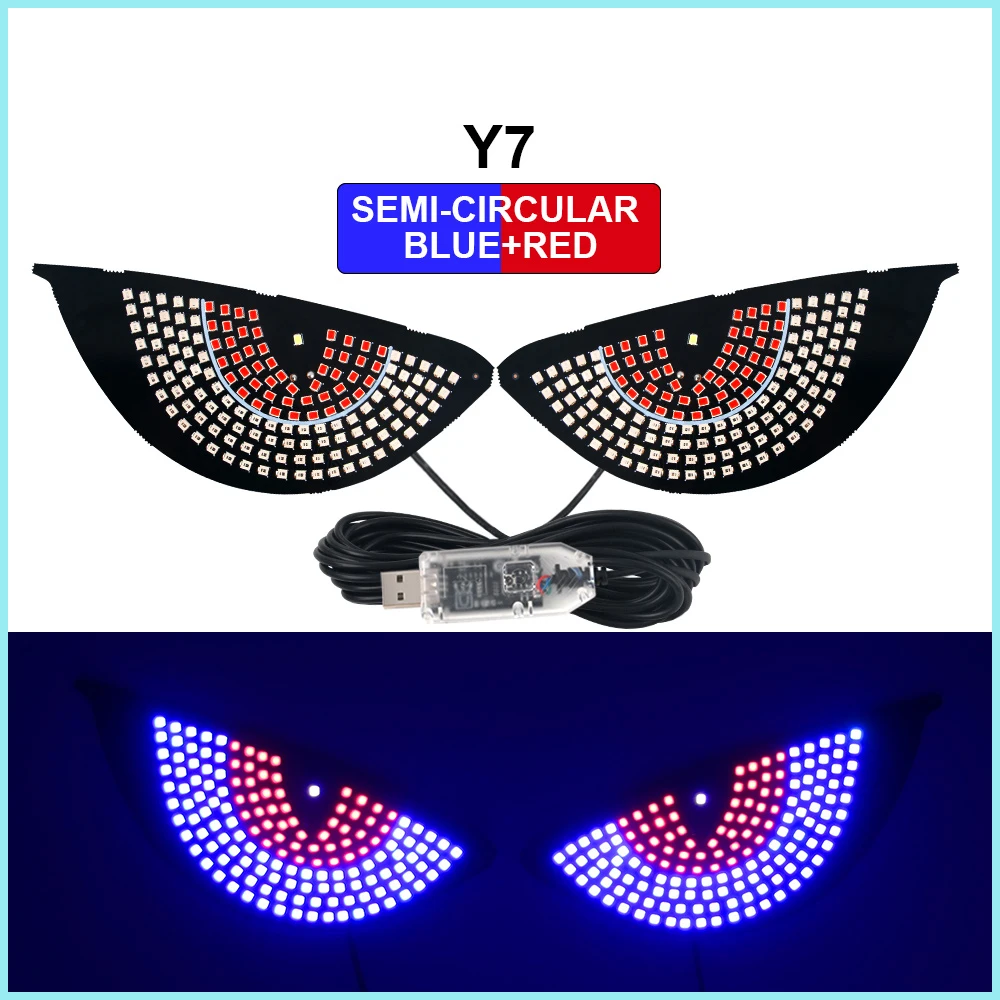 

Automotive decorative lights 2 Eye Atmosphere Lights USB 5V Multiple modes Truck Devil's Eye Decorative Light LED screen