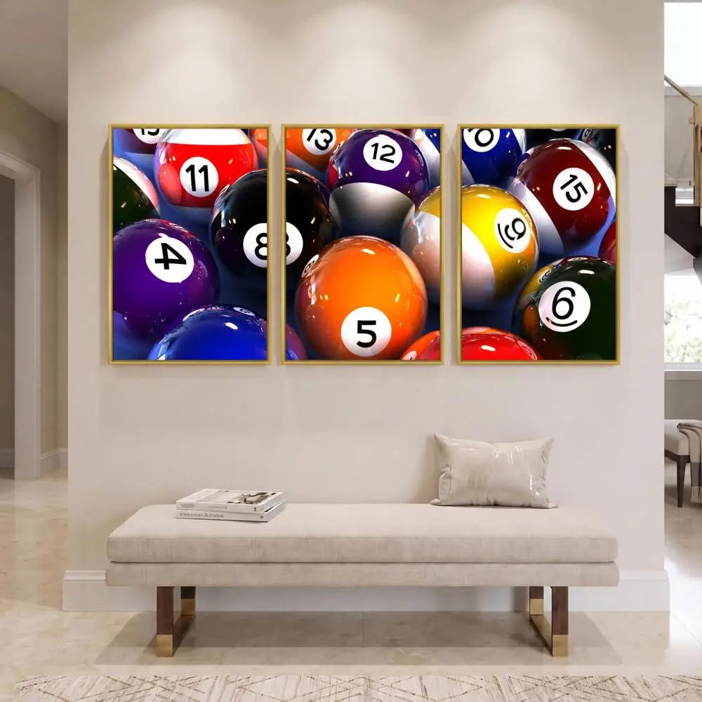 Bingo Number Balls Painting Calligraphy Canvas Prints Set of 3 Wall Art for Living Room Decor Vintage Fashion Decals