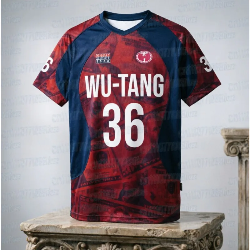 Wu Tang Clan C.R.E.A.M United States, Brazil, Mexico Football Jersey, Family Style Quick Drying Breathable Short Sleeved T-shirt