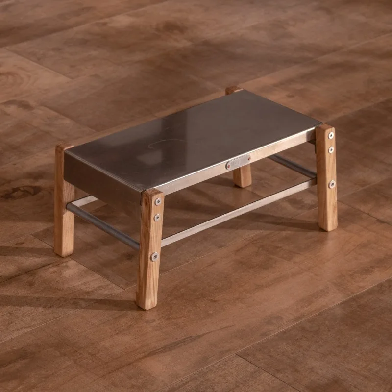 Luyuan small table board, metal wood appearance desktop foldable multi-function
