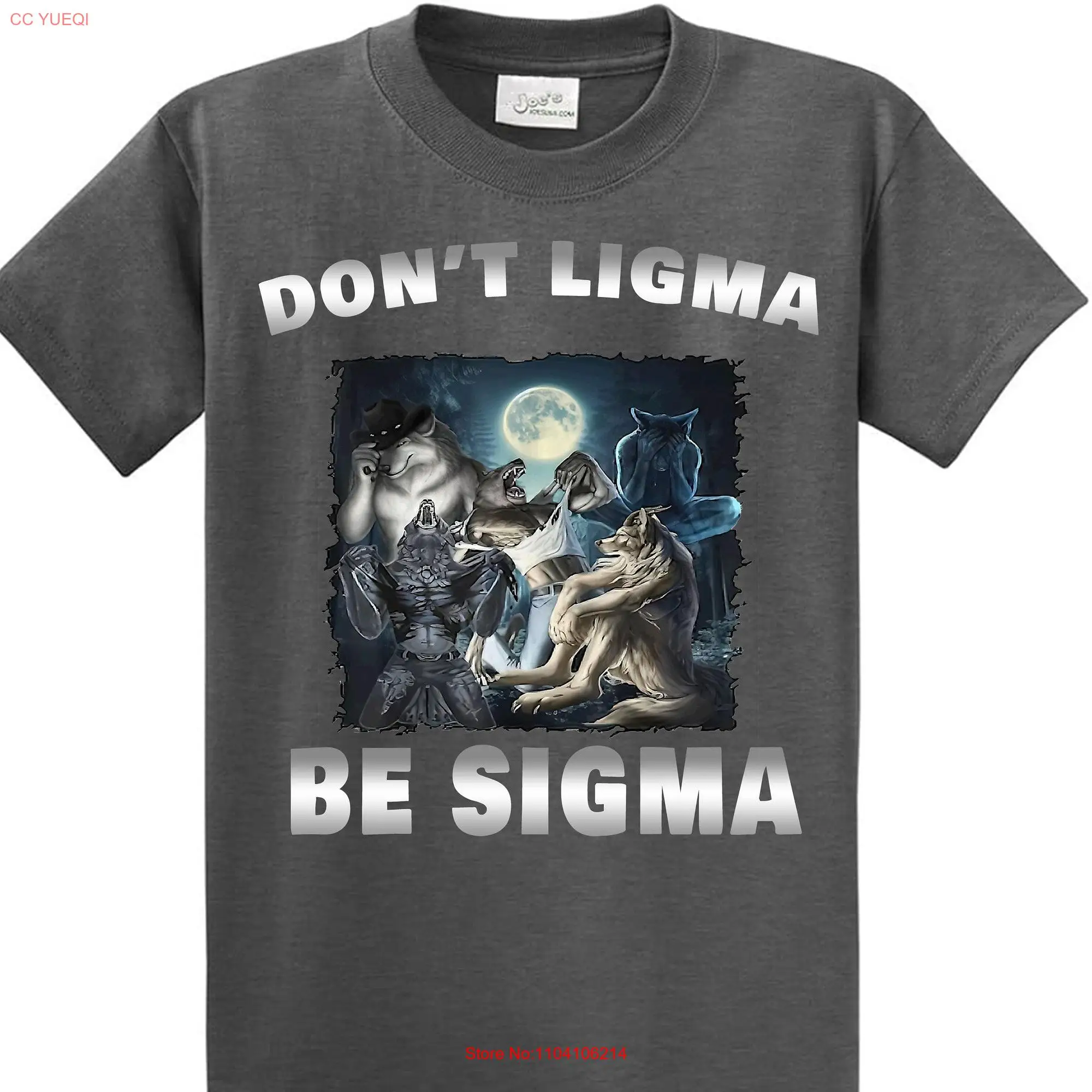 Don't Ligma Be Sigma Meme T Shirt Ironic Wolf cringe shirts long or short sleeves