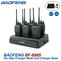 BAOFENG-cargador multiunidad BF-888S, dispositivo de carga rápida de Radio bidireccional, Walkie Talkie, 5V, 4A, para BF-888S y BF-777S, 6 paquetes