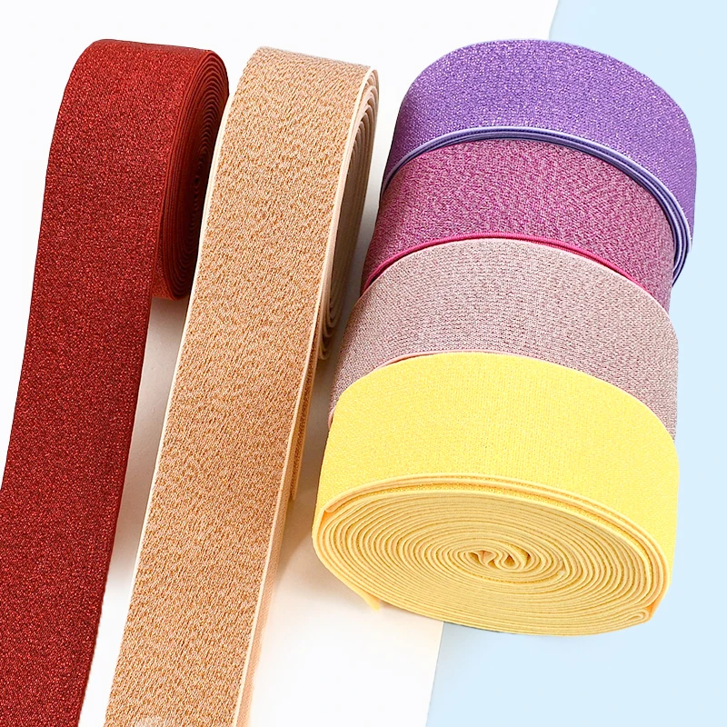 Gold Silver Silk Elastic Bands for Sewing