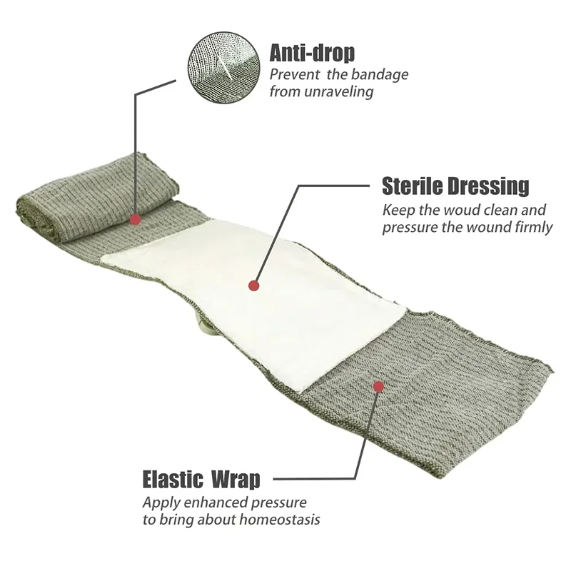 4inch/6inch Medical Trauma Kit Israeli Bandage Emergency First Aid for Outdoor Camping Hiking - Wound Care Security Protection