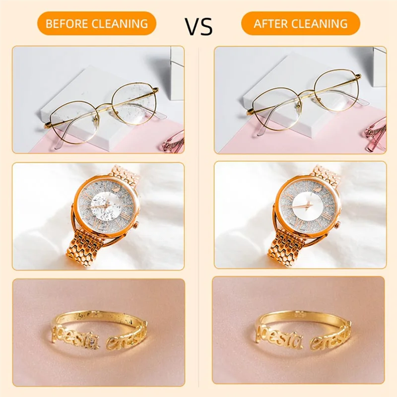 B58B-Household Timer Ultrasonic Glasses Cleaner 50Khz Contact Lens Cleaner Jewelry Brush Brush Dentures Toothbrush Cleane