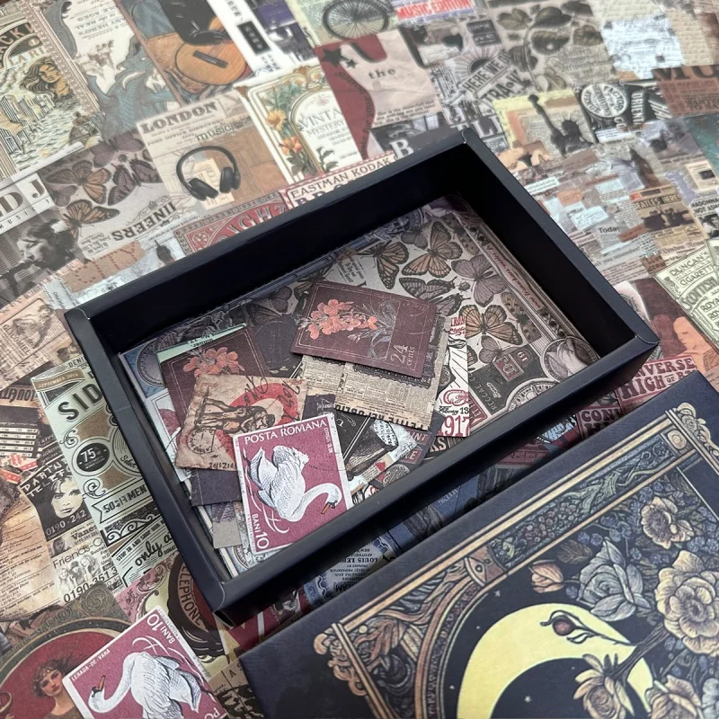 200 stuks vintage klassieke stickers, scrapbooks, afvaltijdschriften, collages, doe-het-zelf knutselwerk, historische creatieve decoratieve stickers
