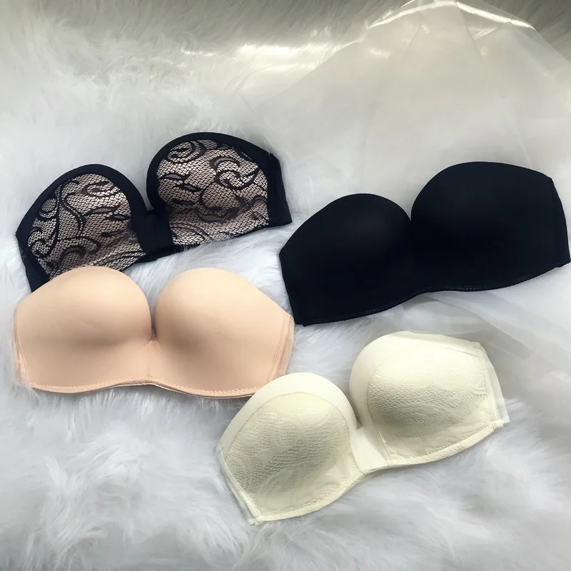 Non-slip Wire Free Strapless Invisible Lift Up Bra for Wedding Plus Size Lace Sexy Underwear Women 2024 Brassière Pour Femme