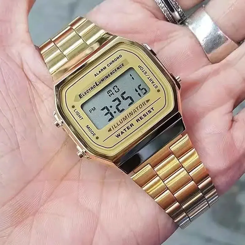 F91W Luxury Watch Waterproof Retro Digital Stainless Steel Sports Military Watches Men Women Electronic Wrist Watches Clock