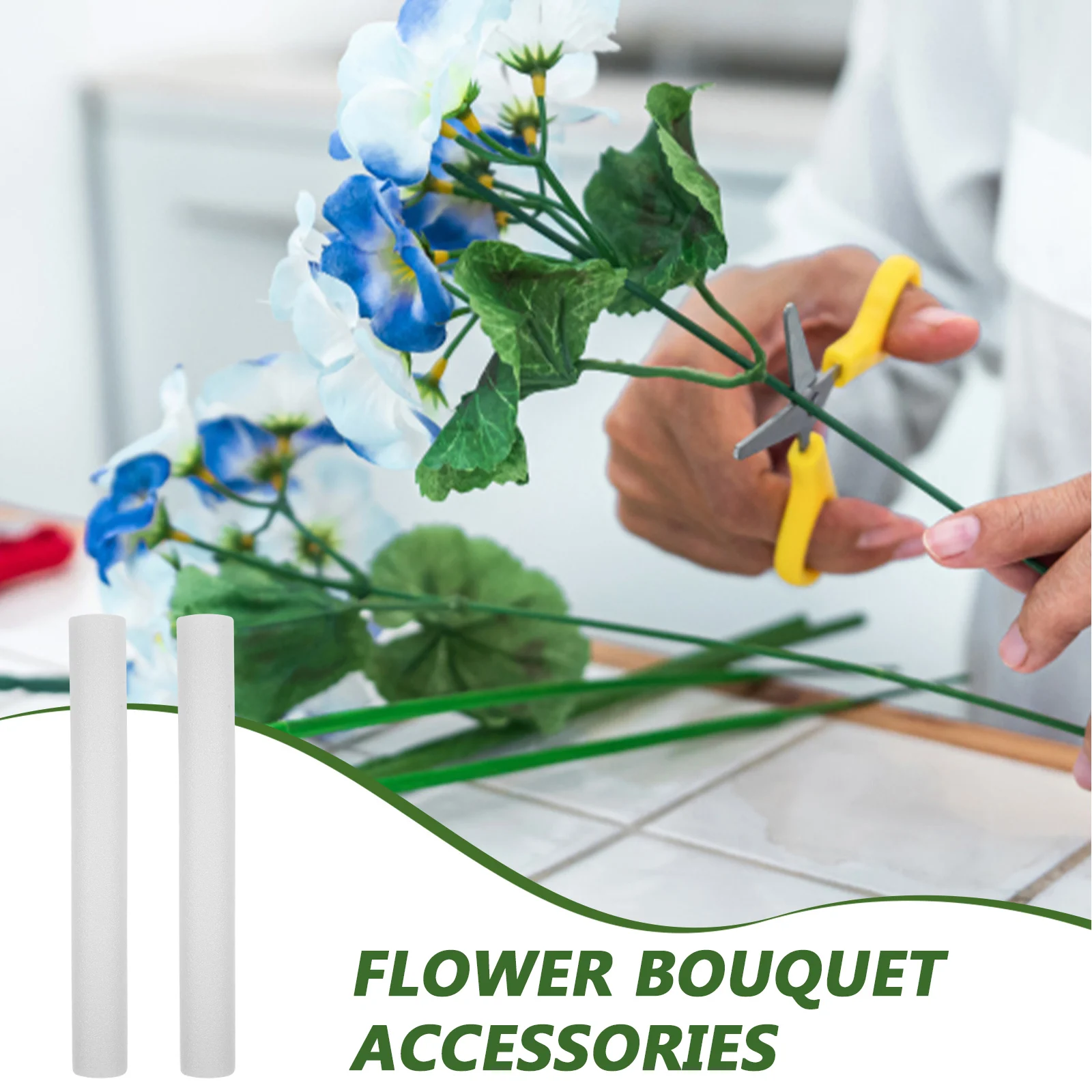 

5pcs Foam Rods 40Cm White Floral Arrangement Cylinders Lightweight Diy Craft Sticks Easy Install Home Projects Modeling Supplies