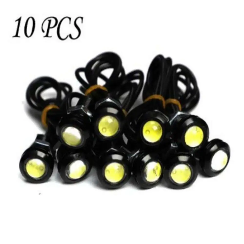 10 Pcs /pacote 18 MM Car Eagle Eye DRL Led Daytime Running Lights LED 12V Backup Invertendo Estacionamento Turn Signal Automovei