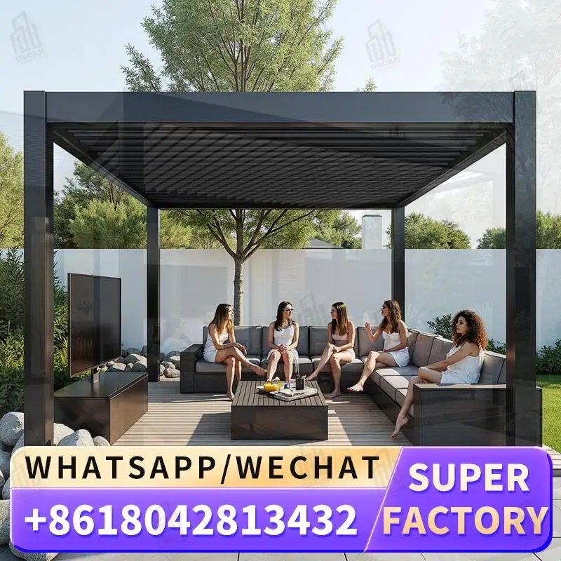 

Aluminum Trellis Pavilion for Yard Patio BBQ Garden Party Outdoor Aluminum Gazebo pergola