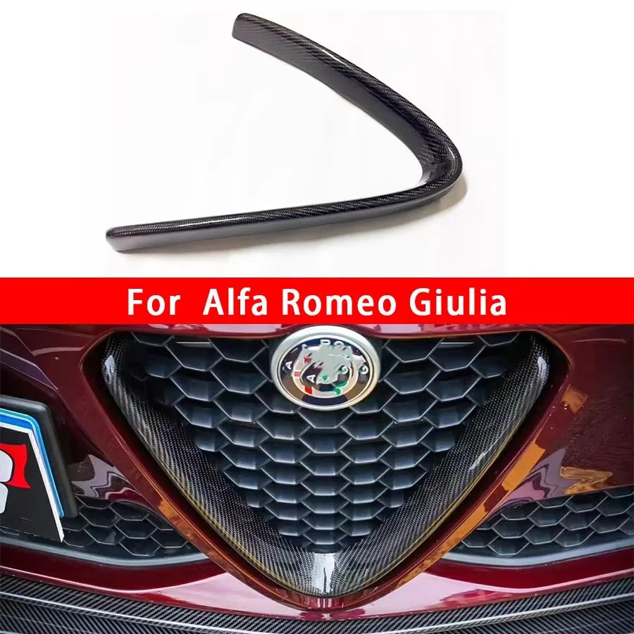 For Alfa Romeo Giulia Carbon Fiber Front Bumper Air Vent Cover Trim Foglamp Mesh Grill MP Style Car Accessories body kit