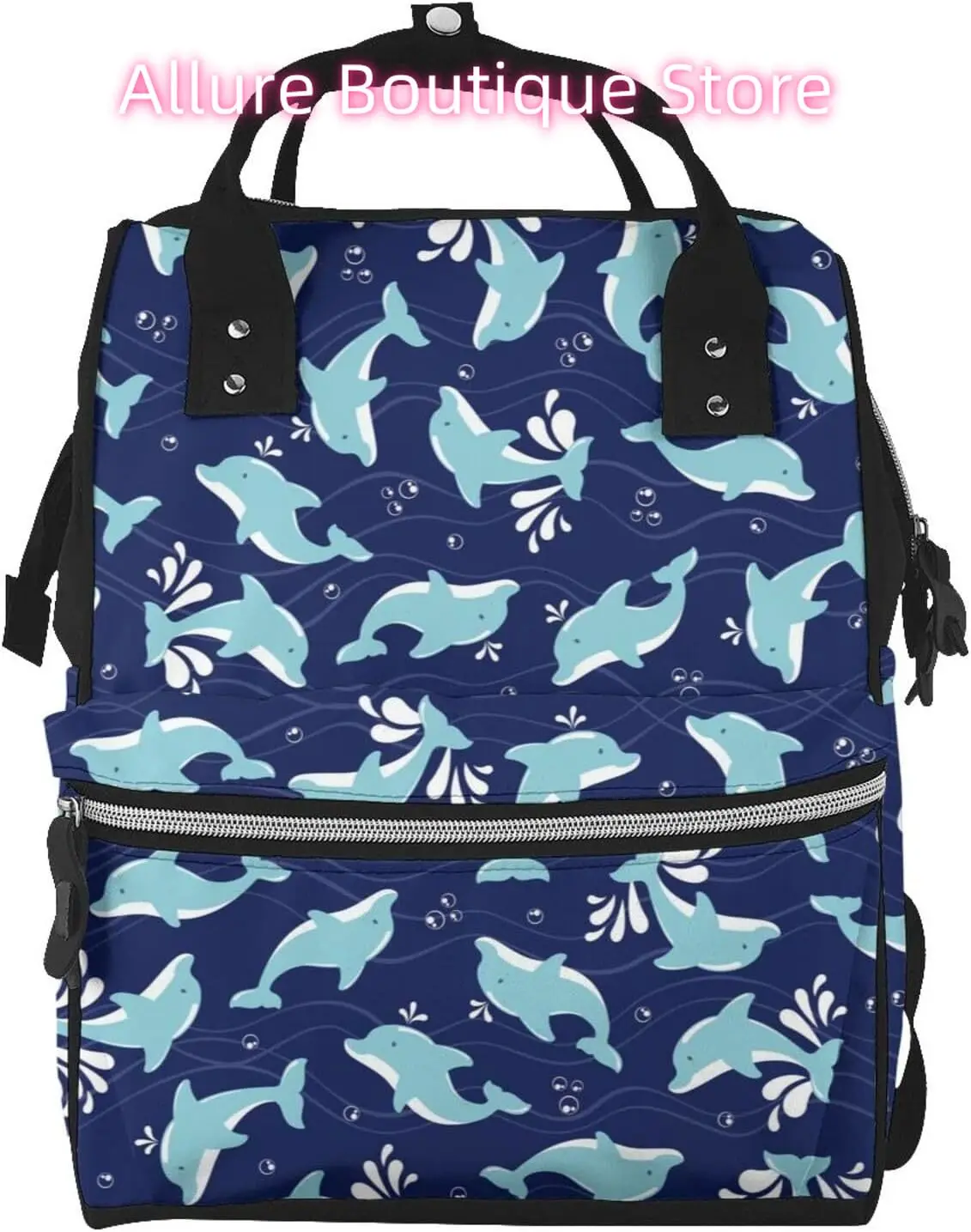 

Милая сумка для подгузников с дельфинами, рюкзак для женщин, большая вместительная сумка для подгузников, многофункциональные водонепроницаемые рюкзаки для мамы, папы, незаменимые