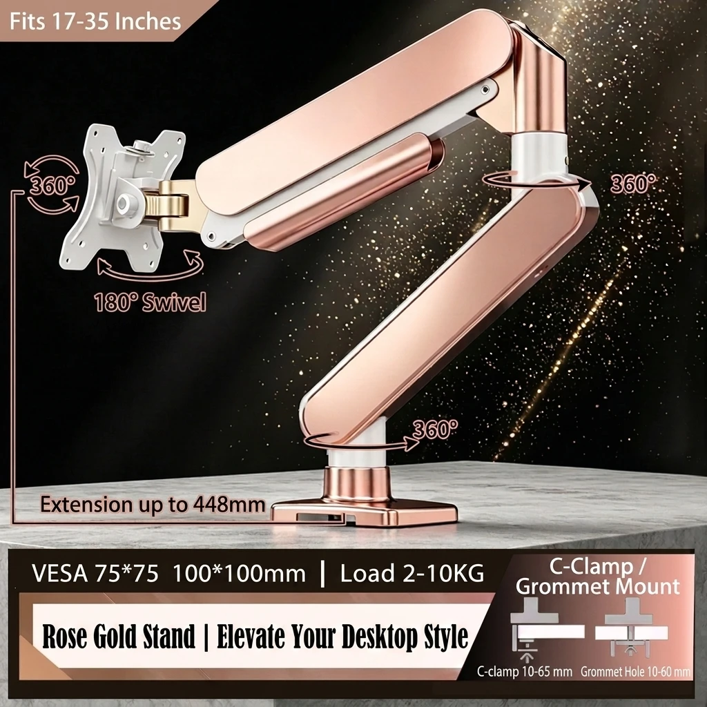 Desk Setup Monitor Arm - HILLPORT Supporto per Monitor Singolo in