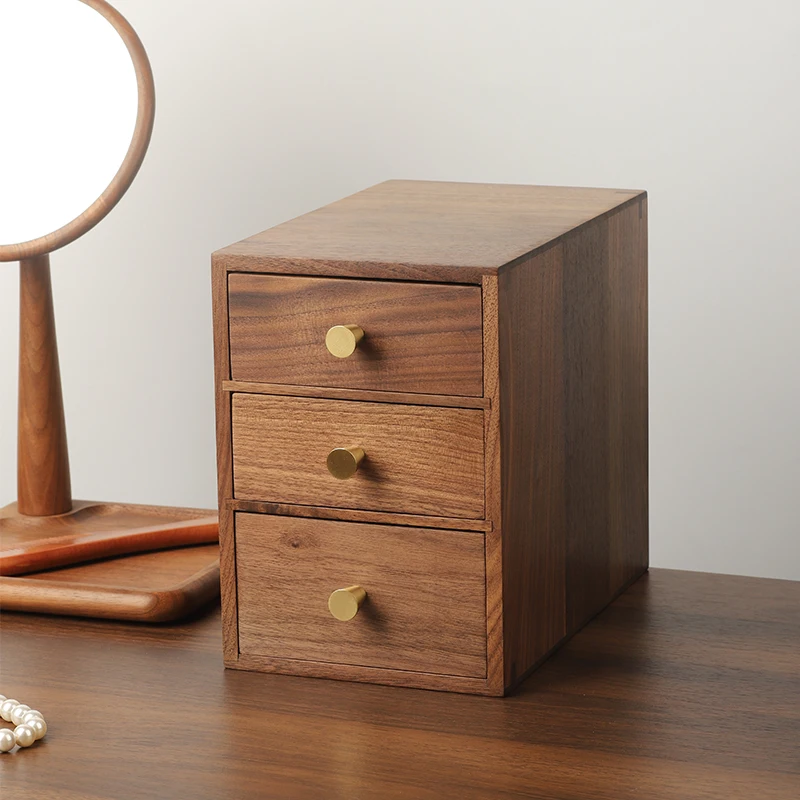 

Walnut wood drawer-style small box desktop coffee table, retro storage box for storing solid wood ornaments