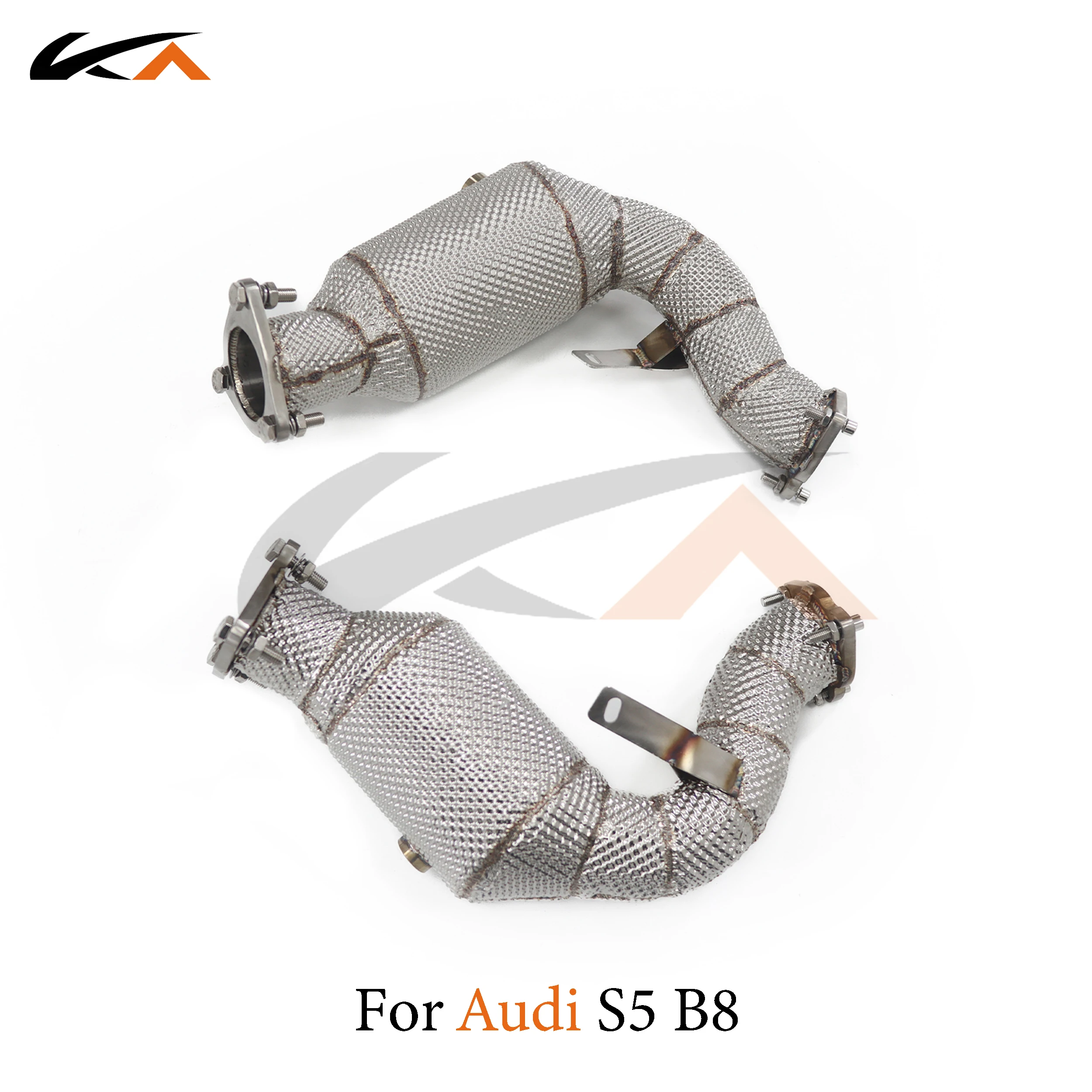KA Tuning downpipe exhaust stainless headers for Audi S4 S5 B8 axle pipe performance parts heat shield catalysis