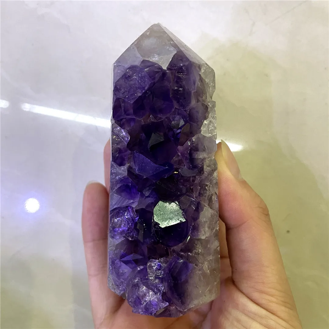 Natural Brazil Amethyst Crystal Cluster Quartz Druse Wand Desk Ornament ENERGY Rocks Interior For Home Wholesaler Bulk