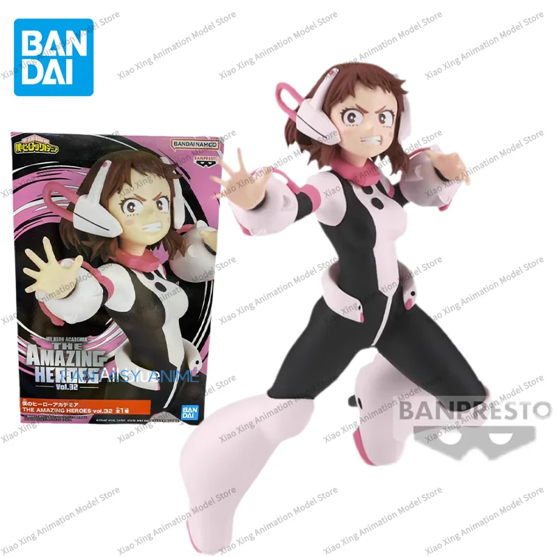 Bandai Original My Hero Academia Anime Figure OCHACO URARAKA Action Figure Toys for Kids Gift Collectible Model Ornaments