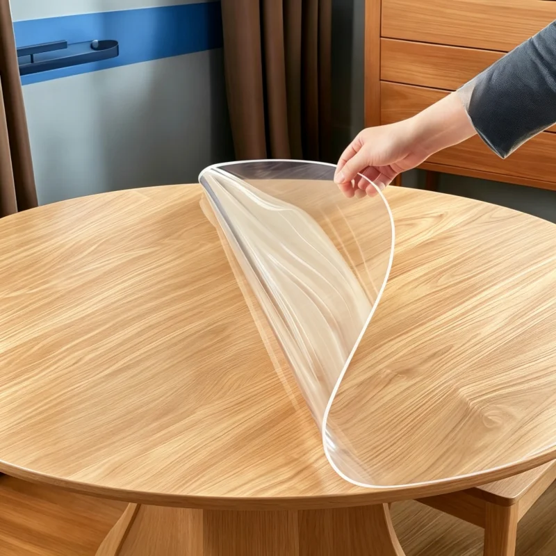 150/140/130cm Clear Round Table Cloth 1.5mm Thick Waterproof PVC Table Cover Transparent Plastic Protector Modern Desk Mat