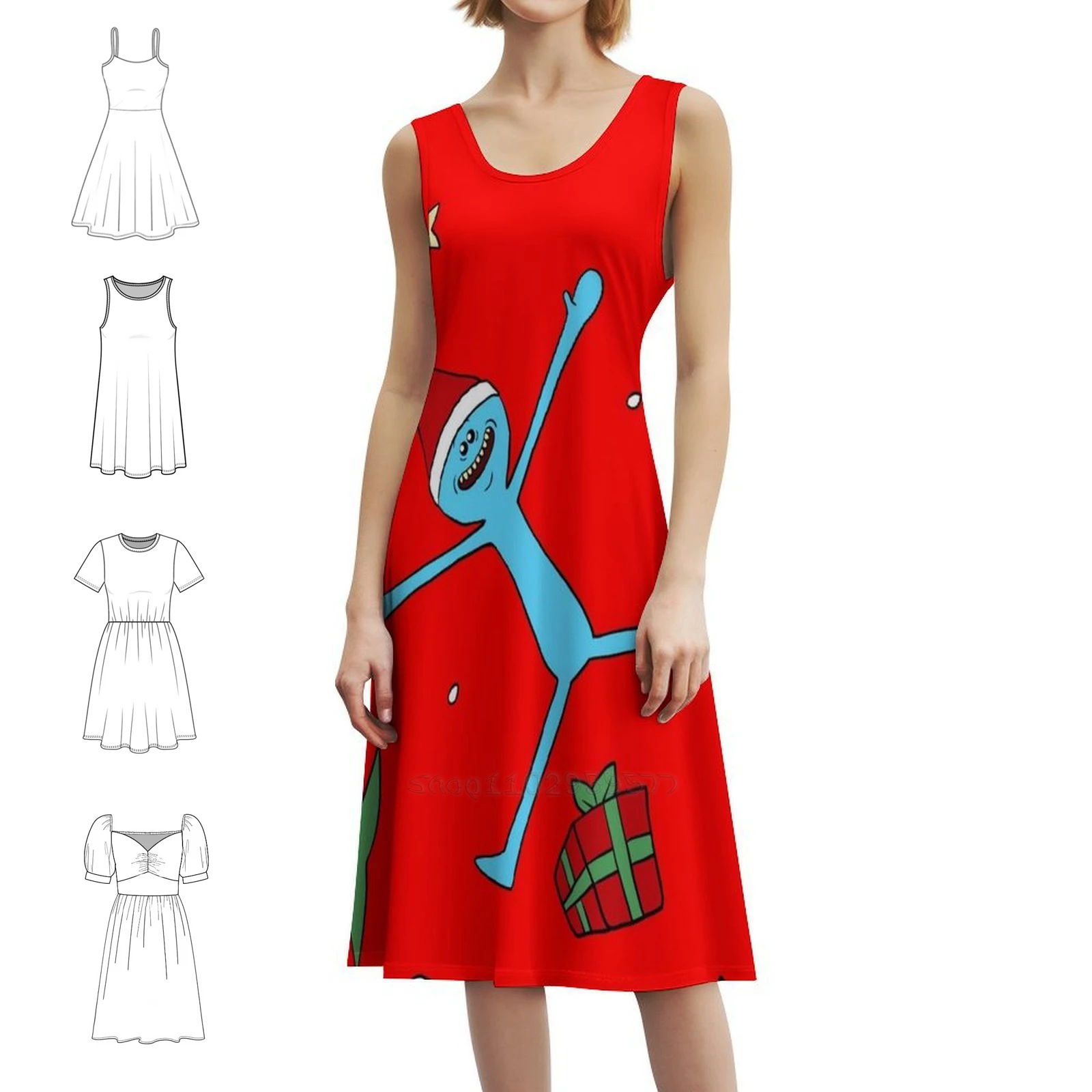 

Mr Meeseeks X-Mas Повседневное платье в корейском стиле для женщин Простые повседневные офисные женские платья Сезон 4, плавание для взрослых Dan Harmon Justin