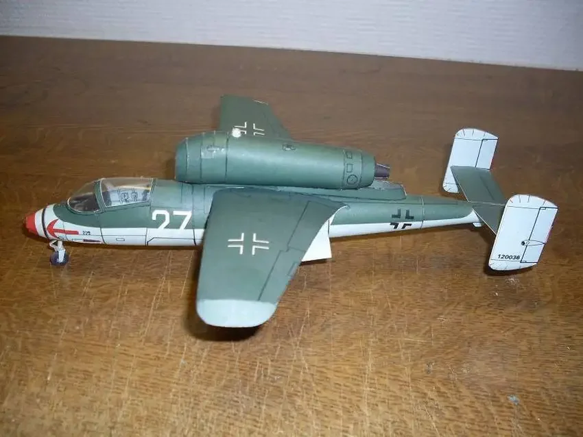 Escala 1:33 alemanha heinkel He-162 A-2 salamandra diy artesanato modelo de papel kit quebra-cabeças brinquedo artesanal diy