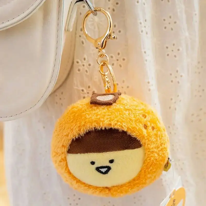 Kawaii Orange Pendants Plush Toys Soft Fluffy Cartoon Fruit Elf Toys Lovely Keychain Bags Hanging Decor Funny Gift To Friends