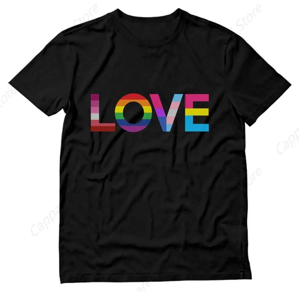 Love Pride Month Shirt Rainbow Love Flag Gay Men T-Shirts Equality LGBTQ Purride Men's T-Shirt Black