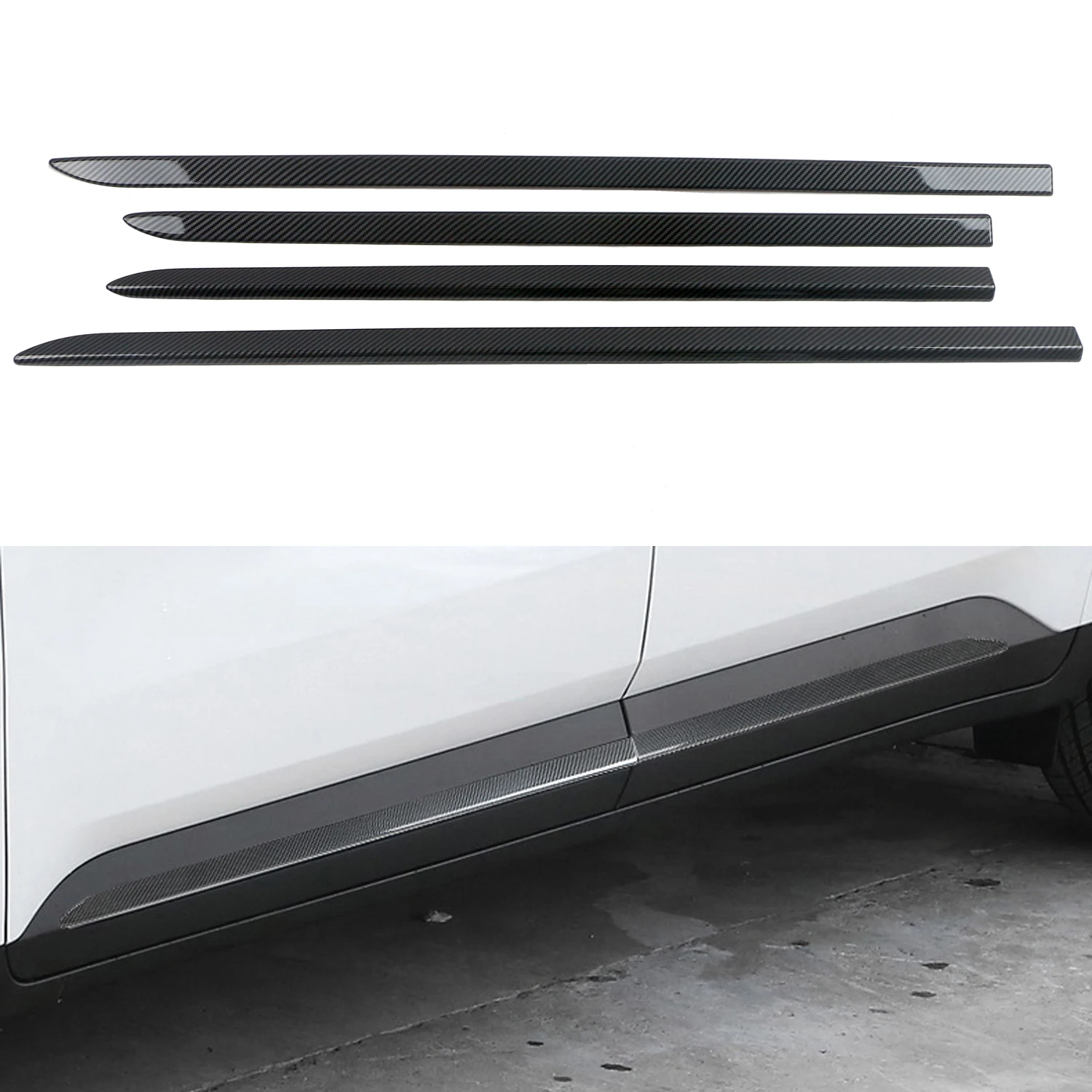 Fit For Kia Carnival KA4 2021 2022 2023 Car Accessories ABS Plastic Door Body Lower Bottom Moulding Sill Cover Trim 4pcs