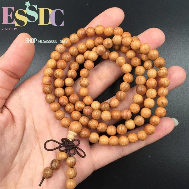 

Оптовая продажа, 10 шт., 6/8 мм, натуральный золотой сандал, браслет на руку, необычные 108 бусин, молитва Мала, йога, медитация, ювелирные изделия «сделай сам»