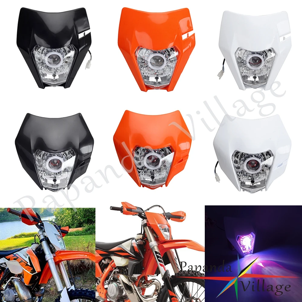 For KTM EXC EXC-F XCW 690 Enduro SMC R FC FE FX TC TE TX 2014-2021 Angle Eye Motocross LED Headlight E8 Supermoto Headlamp Cover