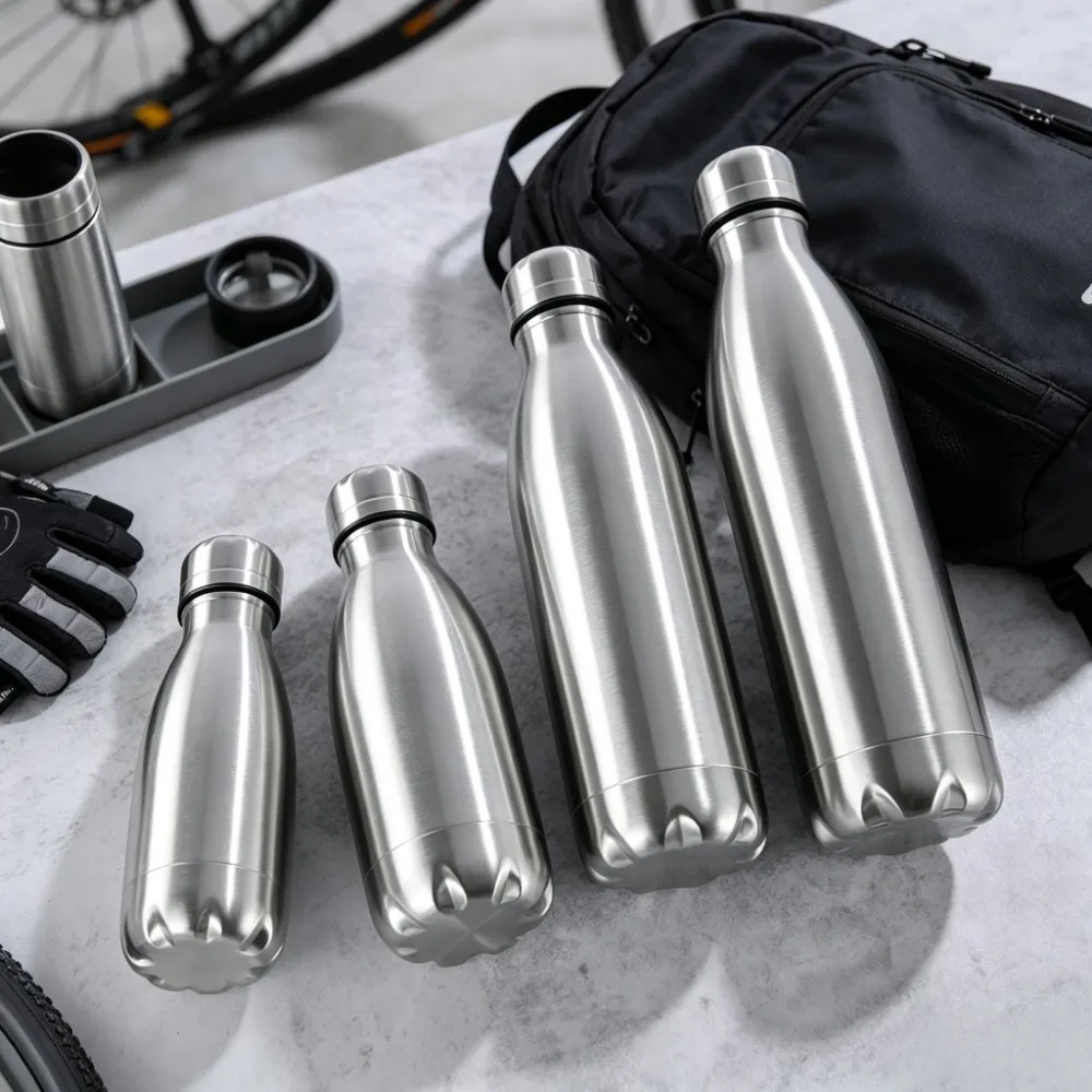 500/1000ml Stainless Steel Water Bottle Portable BPA Free Sports Drinking Bottle Gym Cycling Cup Kids School Outdoor Gift