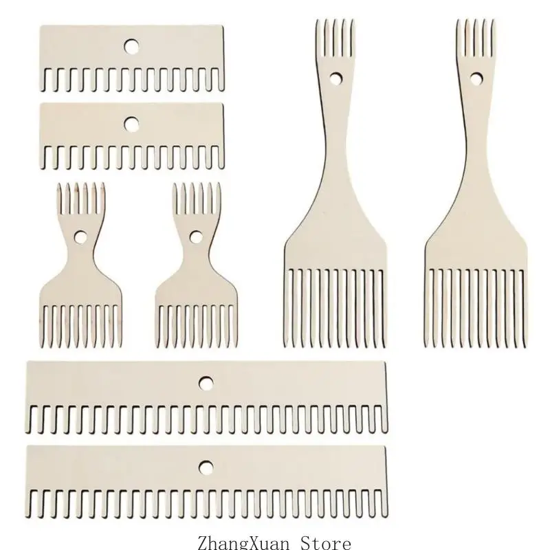 Webkämme aus Holz, 8er-Pack für konsistente Kreation 3XUF – Detail 8