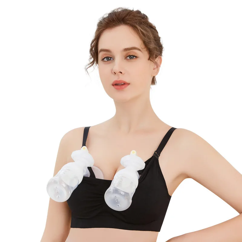 Hands-free bra for breast-feeding underwear after delivery without steel ring thin buckle hanging breast pump milking underwear