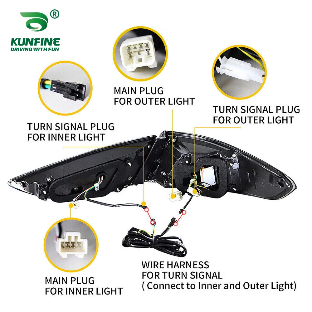 2x Car Tail Light Assembly For Hyundai Sonata 2018-2019 LED Turning Signal Lights DRL Brake Reverse Tailights Taillamp A Pair