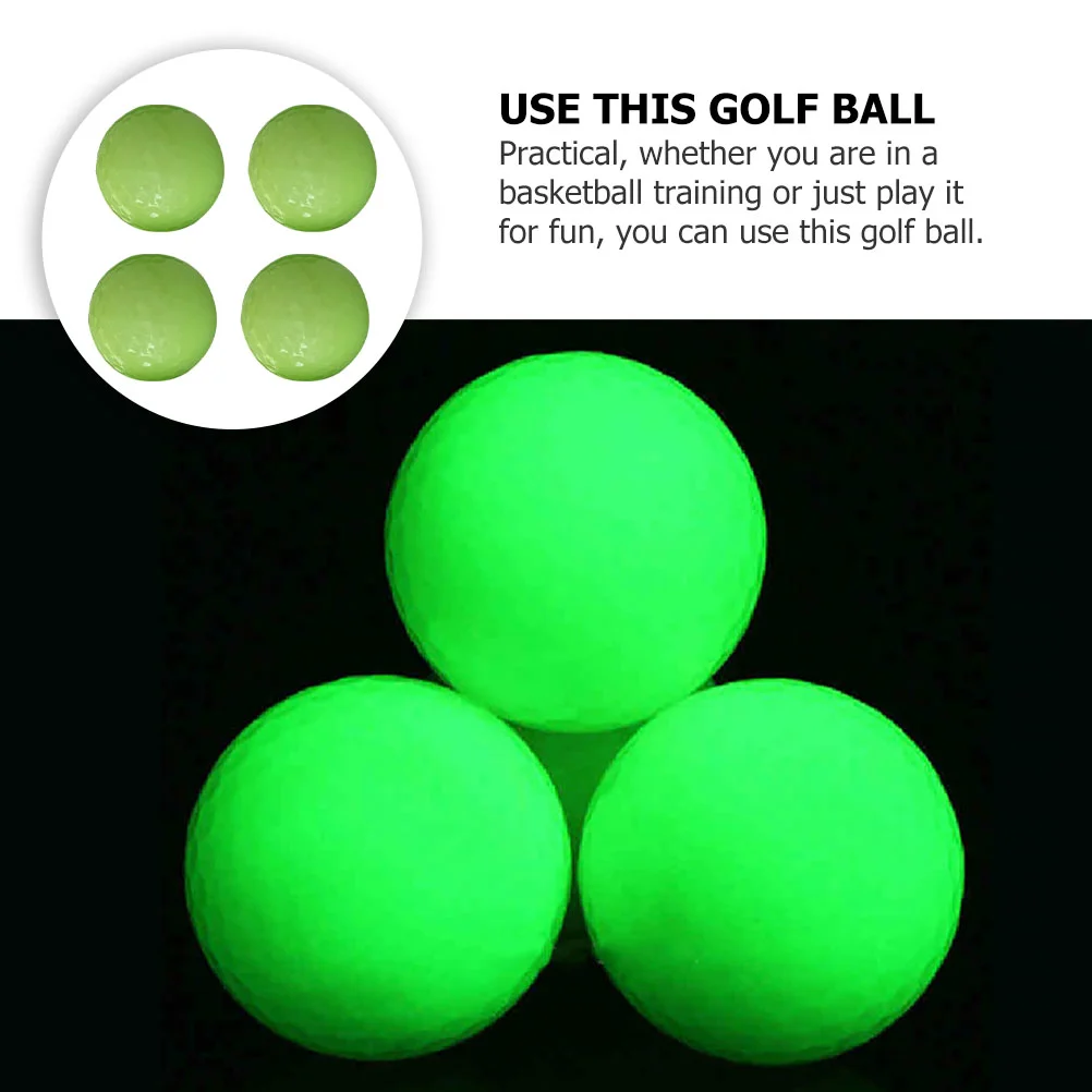 6 Pcs Glowing Golf Ball Fluorescent Balls Night Toy Plaything Luminous Synthetic Rubber Toys Toddler Decorative