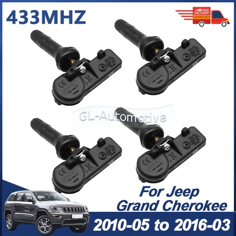 4 шт. датчик контроля давления в шинах TPMS датчик для Jeep Grand Cherokee 2010-05 до 2016-03 433 МГц 56029398 АБ