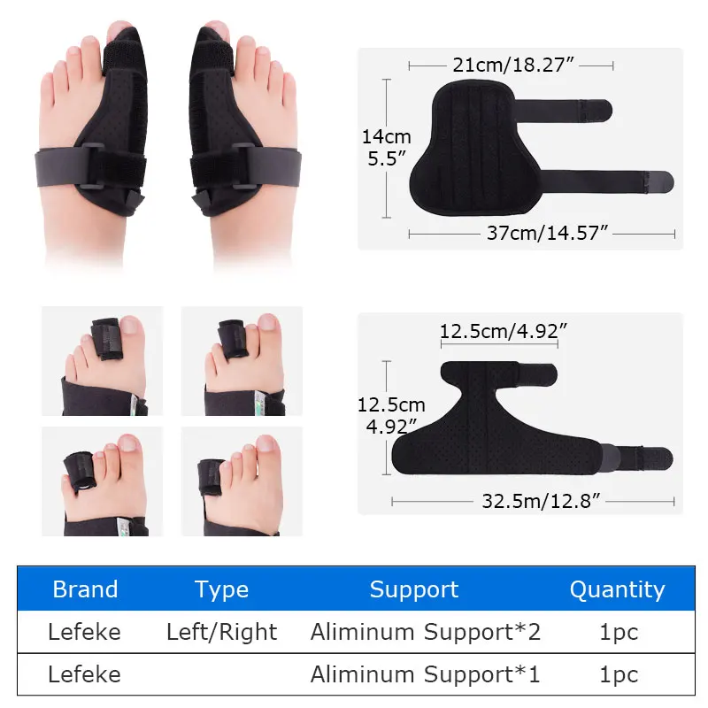 Lefeke Turf Toe Braces Adjustable Foot Toe Splints Brace Big Toe Straighteners Toe Walking Brace Day Night Support