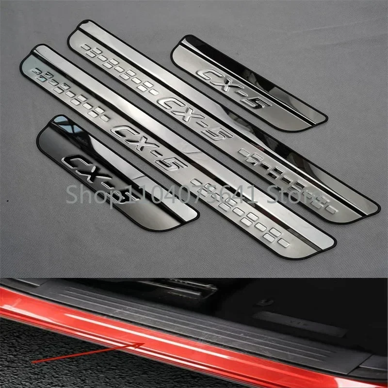 Car Accessories for Mazda Cx-5 cx5 2017 2018 2019 2020 2021 2022 2023 Stainless Door Sill Plate Trim Scuff Panel Protector