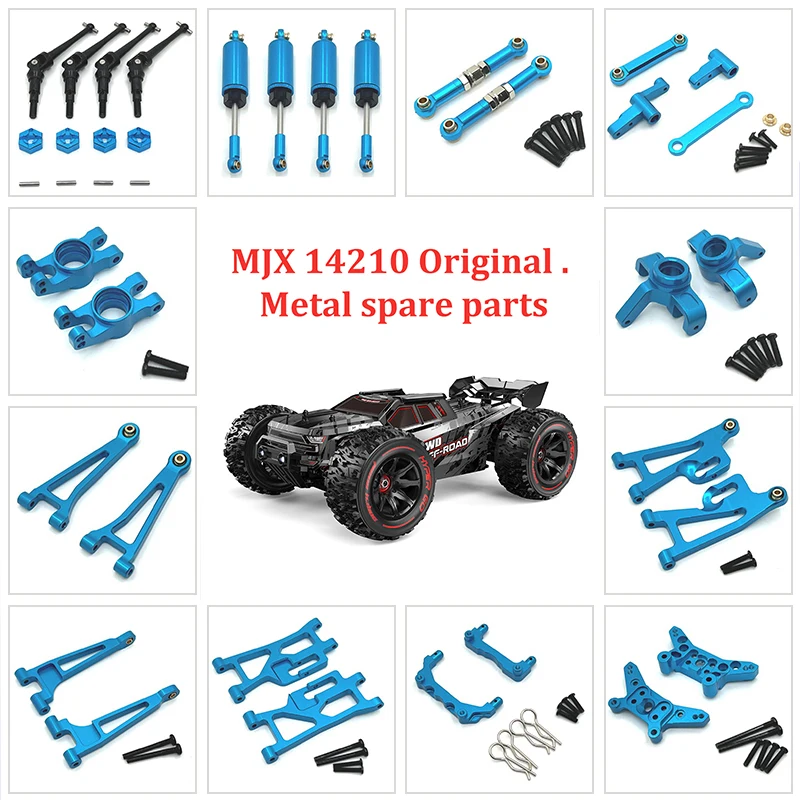 Mjx 14210 14209 H14BM Metal Steering Cup Upper Lower Swing Arm Set Shock Tower Bracket Body Post Hyper Go RC Car Upgrade Parts