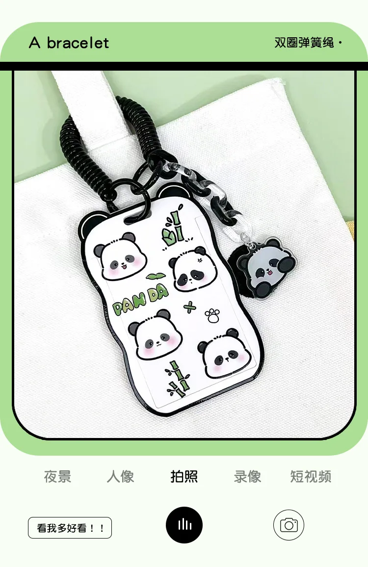 Kartenhülle mit Cartoon-Panda-Motiv, Kartenhalter aus ABS-Kunststoff, Arbeitsausweis/Schutzhülle für Studenten oder Büroangestellte – Detail 10