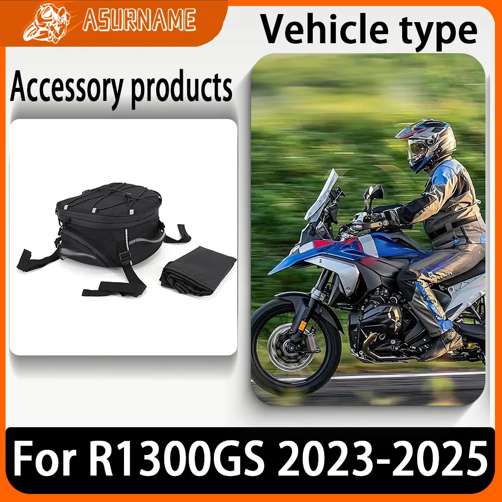 

For BMW R1300GS R1300 R 1300 GS 2023-2025 Motorcycle Tail Bag Black Waterproof Tail Travel Rider Luggage Rear Back Seat Bag