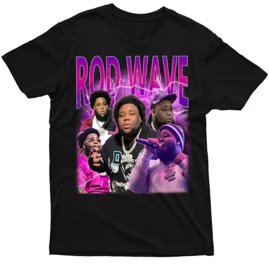 Retro Rod Wave Black Short Sleeve T-shirt All sizes