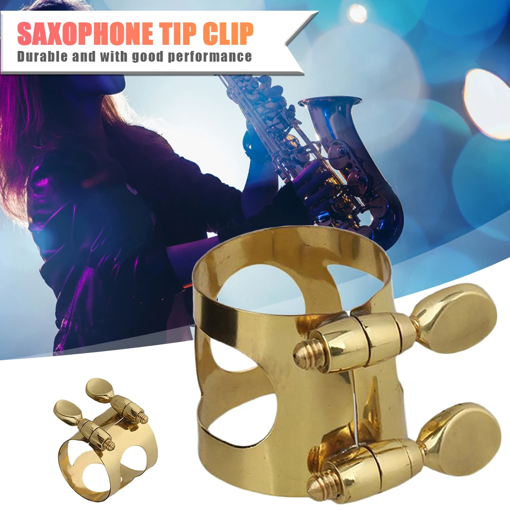 ساكس الساكسفون المعبرة المشبك كليب مع مسامير ألتو الساكسفون ضمد الذهب معدن ضمد كليب المشبك ل الساكسفون المعبرة