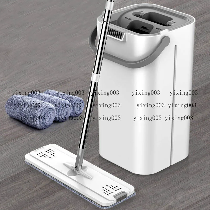 Hands Free Flat Mop and Bucket Set, Wet Dry Separation Rotating Floor Mop for Home Cleaning