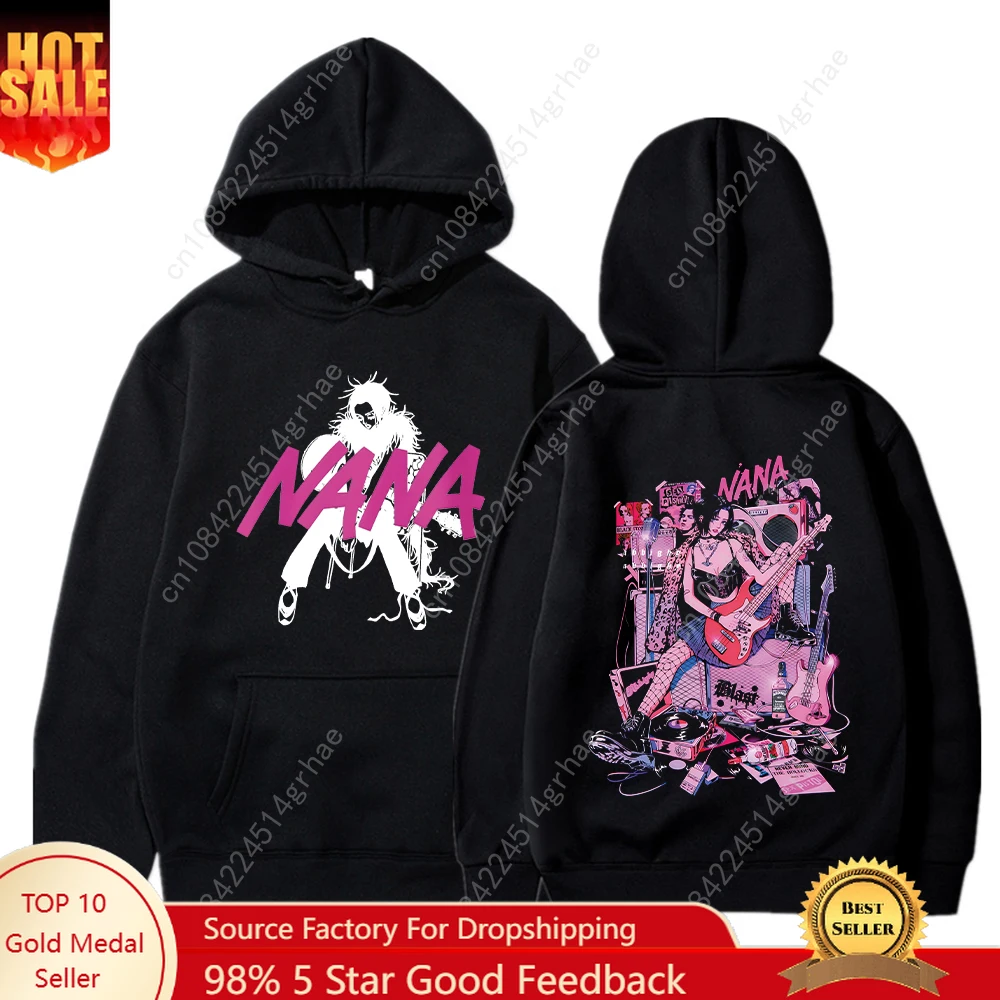 

Anime Nana Printed Hoodies Vintage Sweat Y2k Sweatshirts Harajuku Long Sleeve Aesthetic Tracksuit Pullover Sweater Unisex