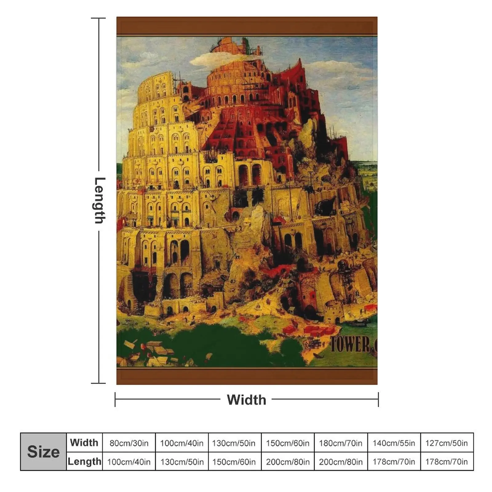 TOWER of BABEL : Vintage 1563 Old Testament Bible Print Throw Blanket funny gift Large For Decorative Sofa Thins Blankets