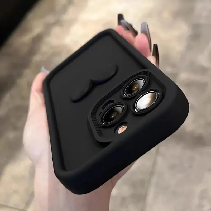 Niedliche 3D-Herz-Handyhülle für iPhone 13 14 15 16 17 Pro Max 14 13 12 11 Pro XS 7 8 Plus Stoßfeste Matte Silikon-Soft-Funda – Detail 2