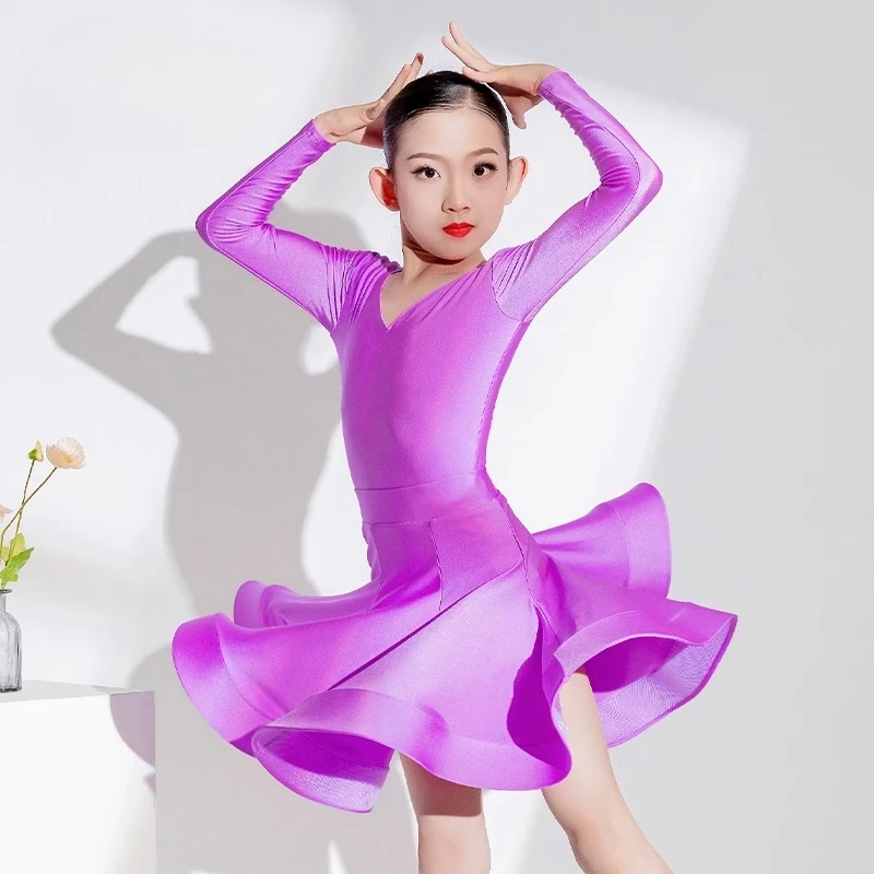 Vestido de dança latina feminino profissional padrão nacional vestido de dança latina das crianças vestido latino roupas de competição de salão