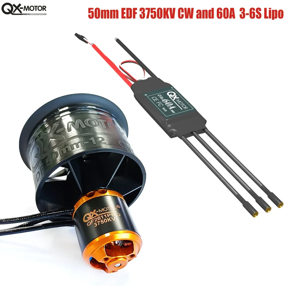 UniFlyQX-Motor 50mm EDF 12 Blades Ducted Fan CW CCW QF2611PRO 3100KV 3750KV Use 60A ESC 3S-6S For RC Multirotor Drone Parts